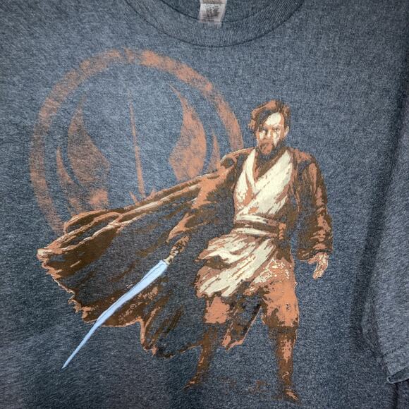Star Wars Obi-Wan Kenobi XL Tall Have The high Ground On Back - Picture 1 of 4